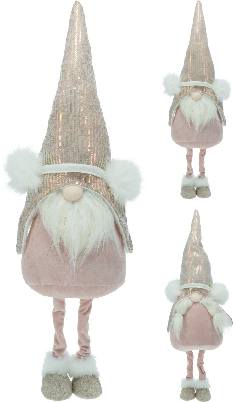 Skřítek plyšový 67 cm růžová barva 1 ks