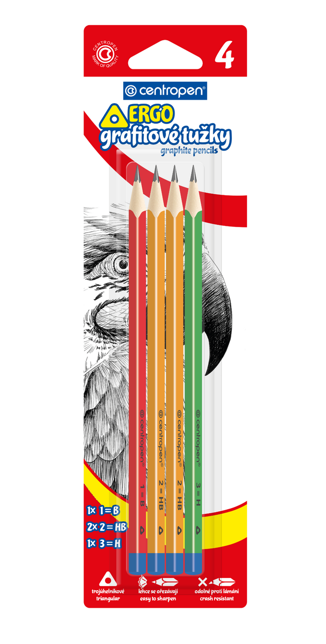 Tužka grafitová trojhranná 4 ks
