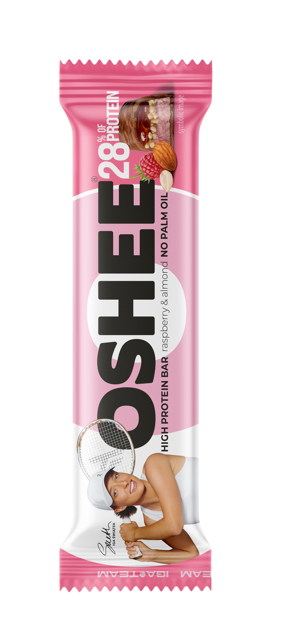 OSHEE Proteinová tyčinka malina & mandle 49 g