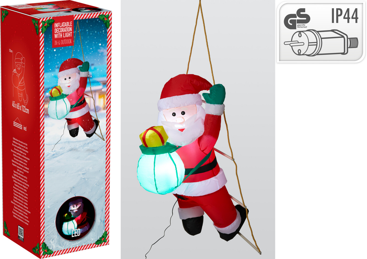 Santa nafukovací LED 122 cm 1 ks