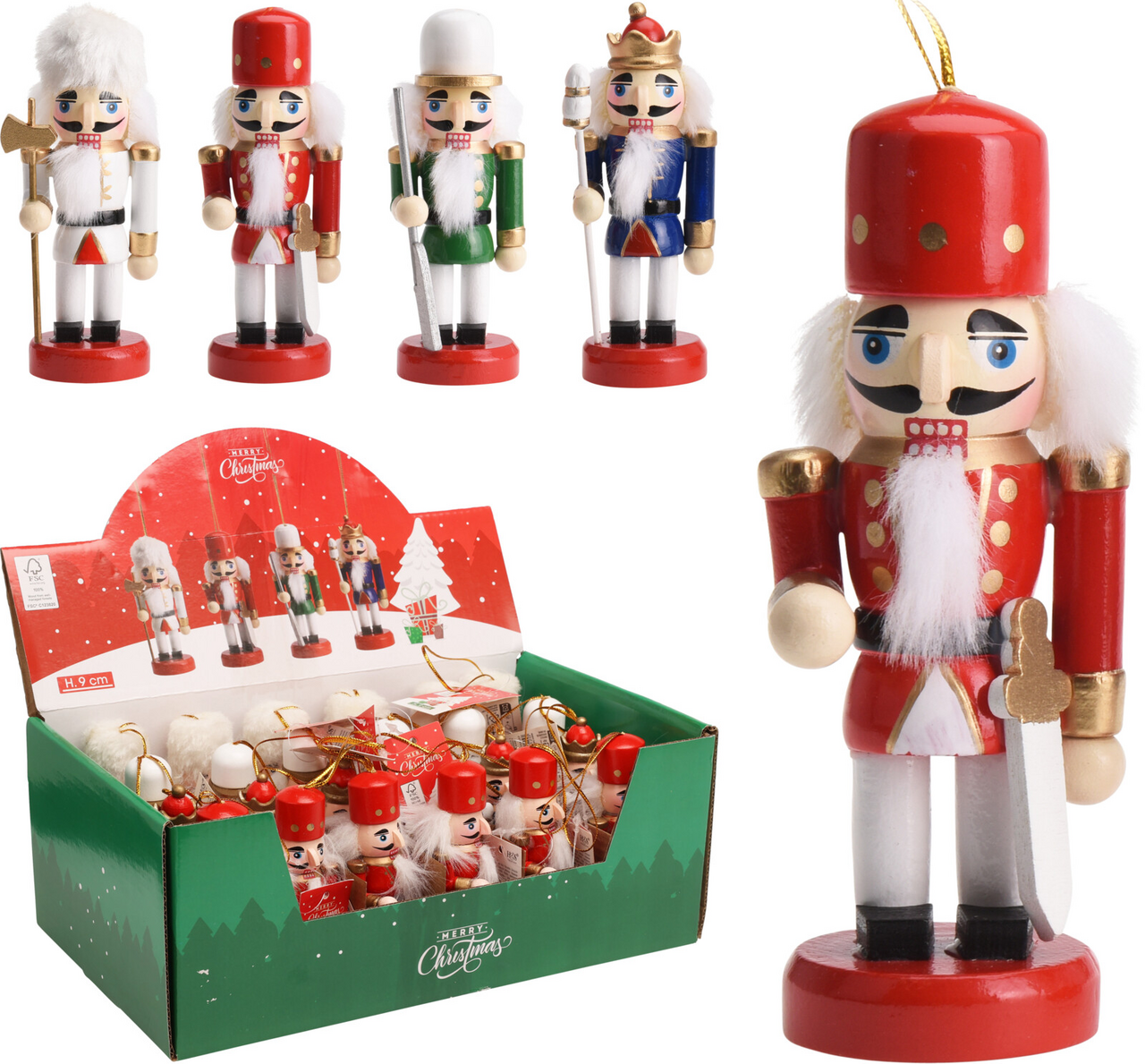 Louskáček dřevo 9cm 4ASS 1 ks