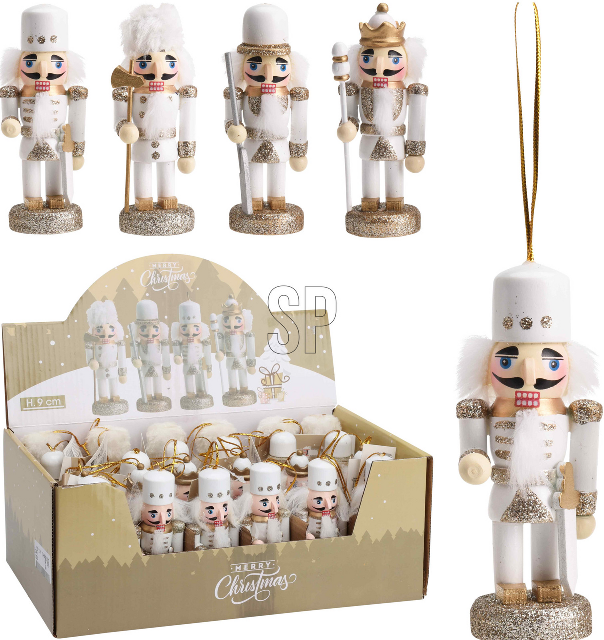 Louskáček 9 cm dřevo bílý 4ASS 1 ks