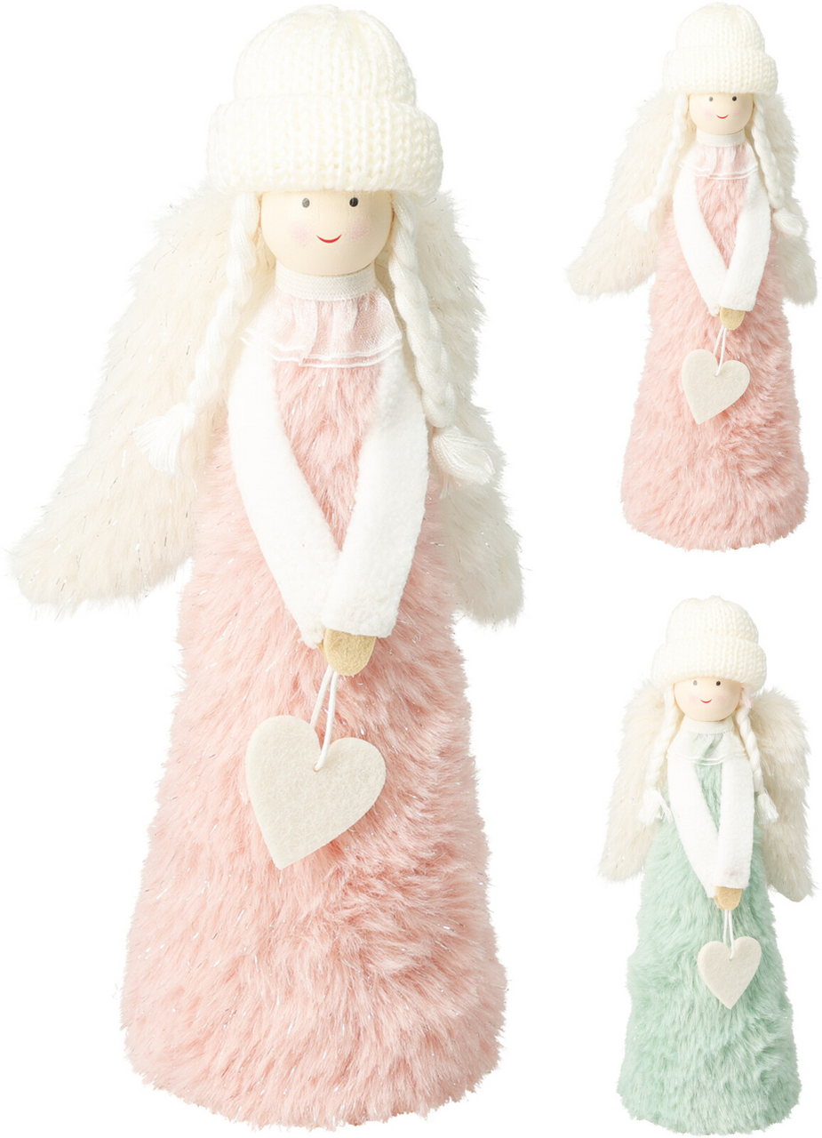 Anděl 22 cm růžový mint 2ASS 1 ks