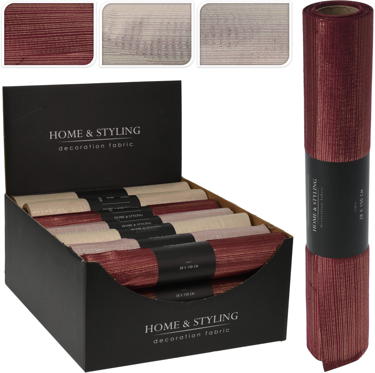 Látka dekorační 28 x 150 cm vínová 3ASS 1 ks