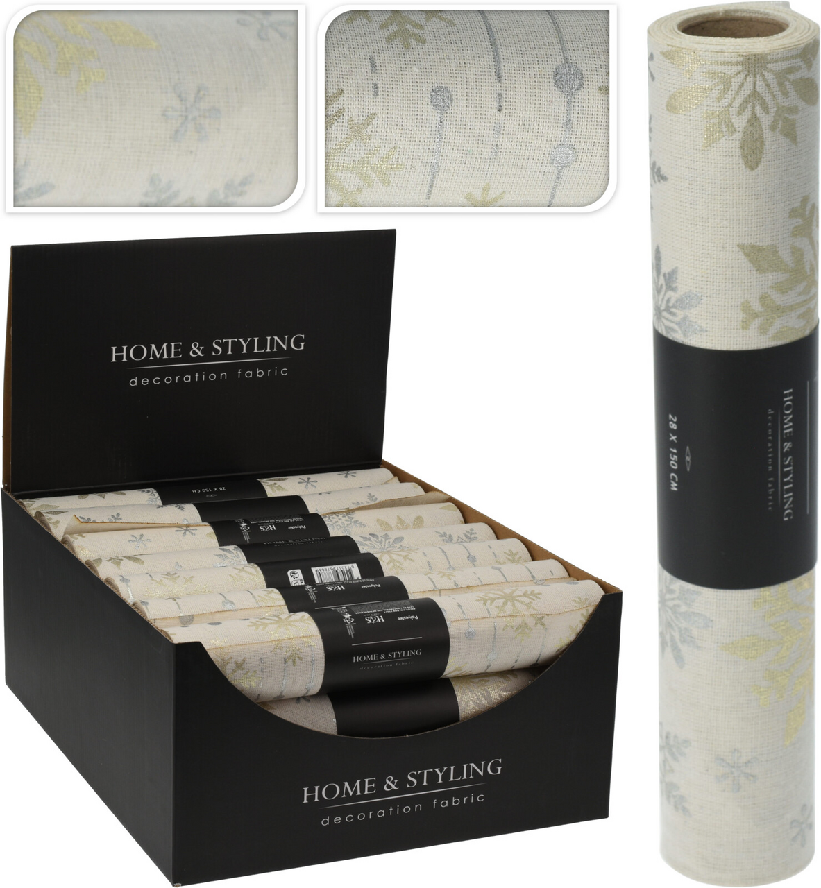 Látka dekorační 28 x 270 cm krémová 2ASS 1 ks