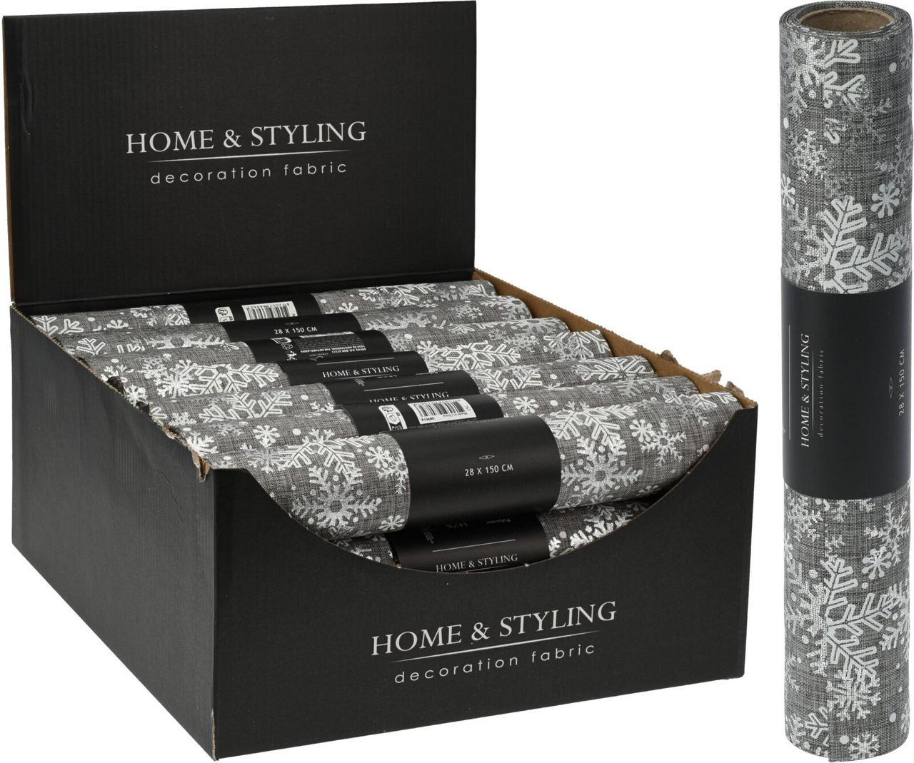 Látka dekorační 28 x 250 cm stříbrná 1 ks