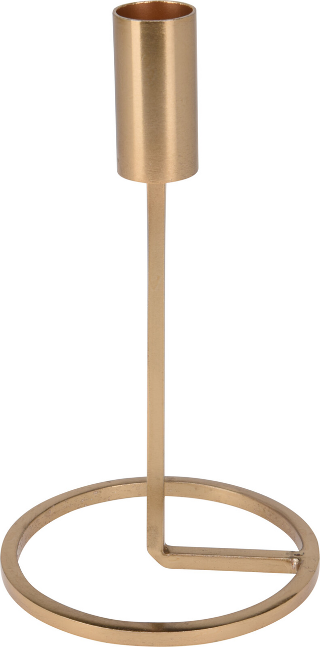 Svícen 19 cm kov zlatá 1 ks