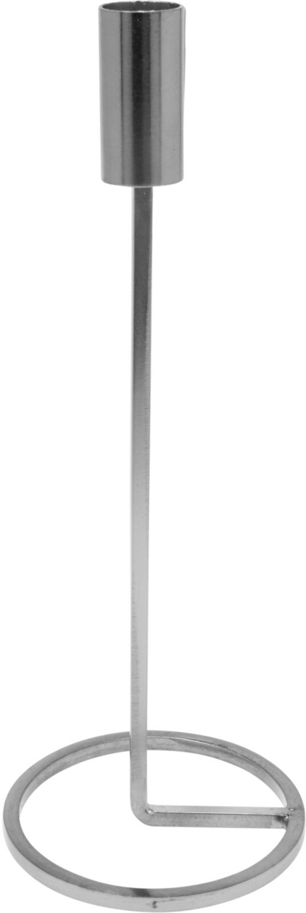 Svícen kov 25 cm stříbrný 1 ks