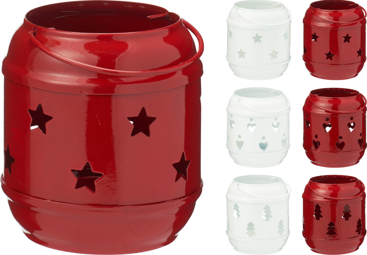 Lucerna 8,5 cm kov bílá černá 6ASS 1 ks