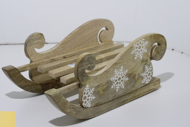 Dekorace sáně 32 x 14 x 18 cm dřevo 1 ks