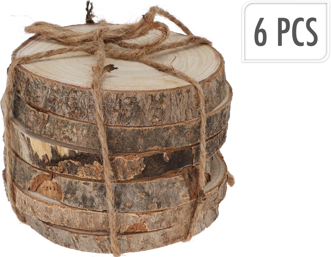Podtácky set 11 cm dřevo 6 ks