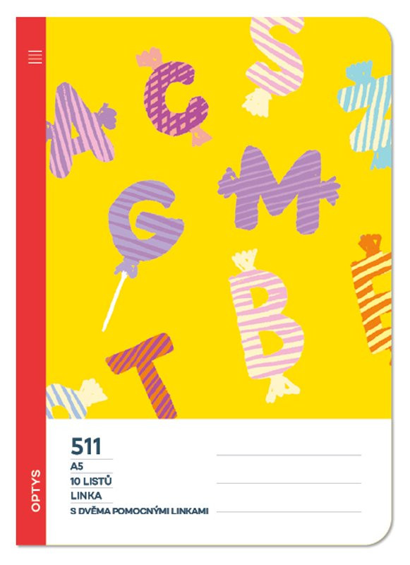 Sešit 511 s pomocnými linkami 1 ks