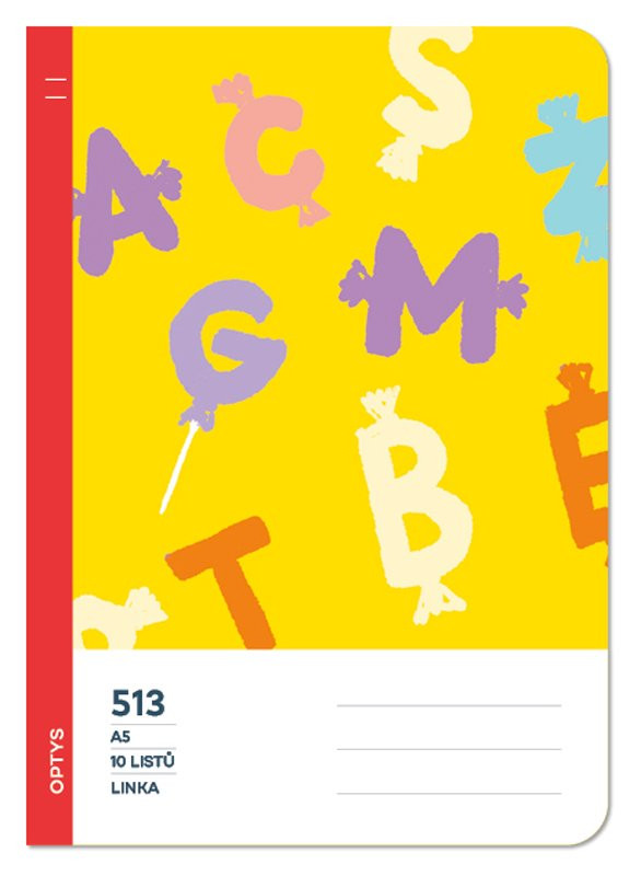 Sešit 513 linkovaný 12 mm žlutá 1 ks