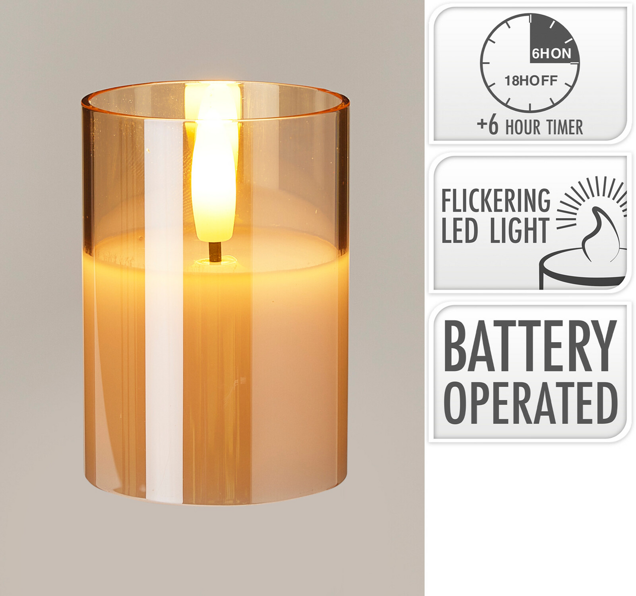 Svíčka LED 7 cm sklo 1 ks