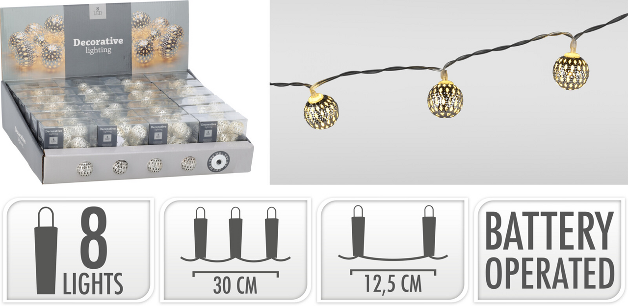 Světla LED 8l stříbrné 1 ks