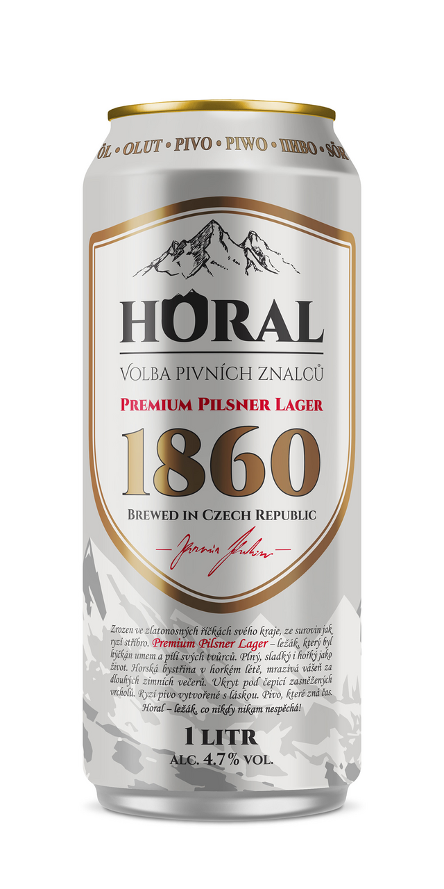 HORAL Světlý ležák pivo 1 l plech
