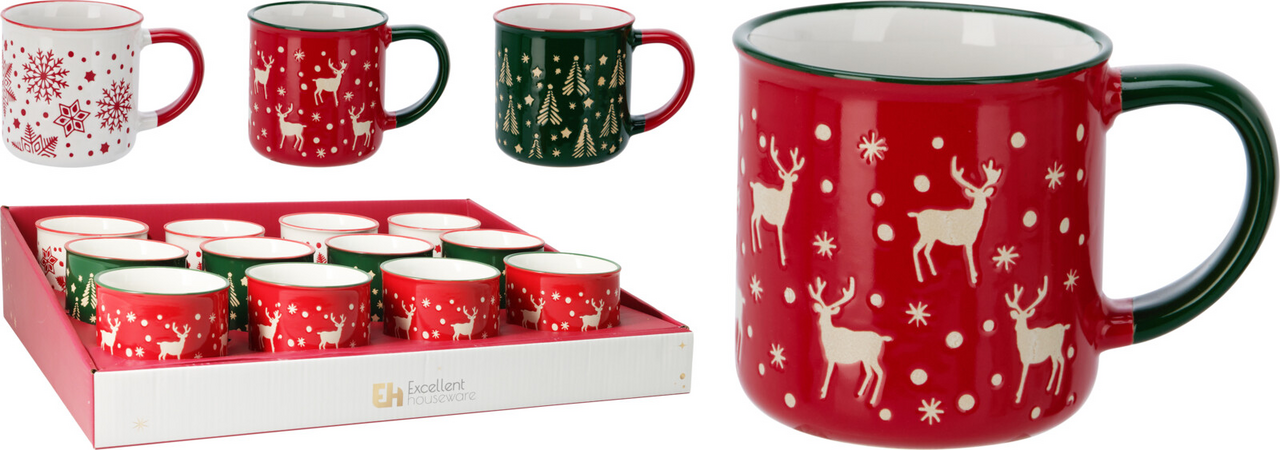 Koopman Hrnek s uchem dekor 250 ml kamenina 1 ks