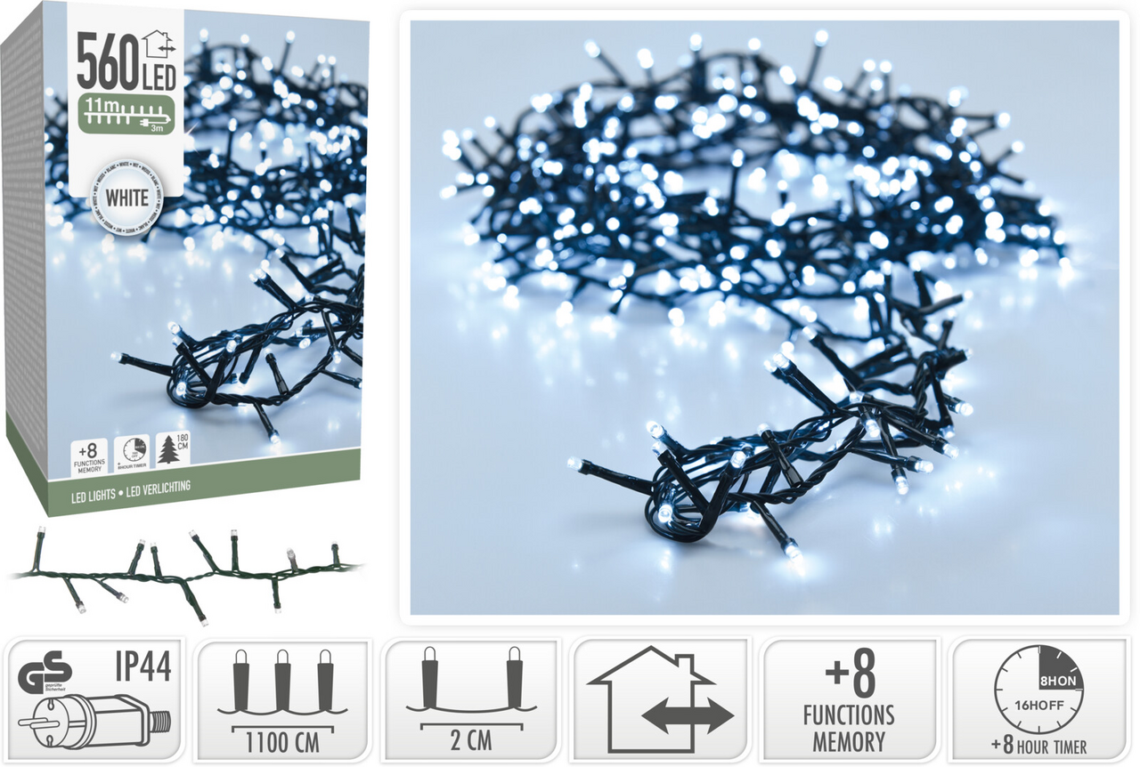 Řetěz LED 560 l 10 m zel. IW 1 ks