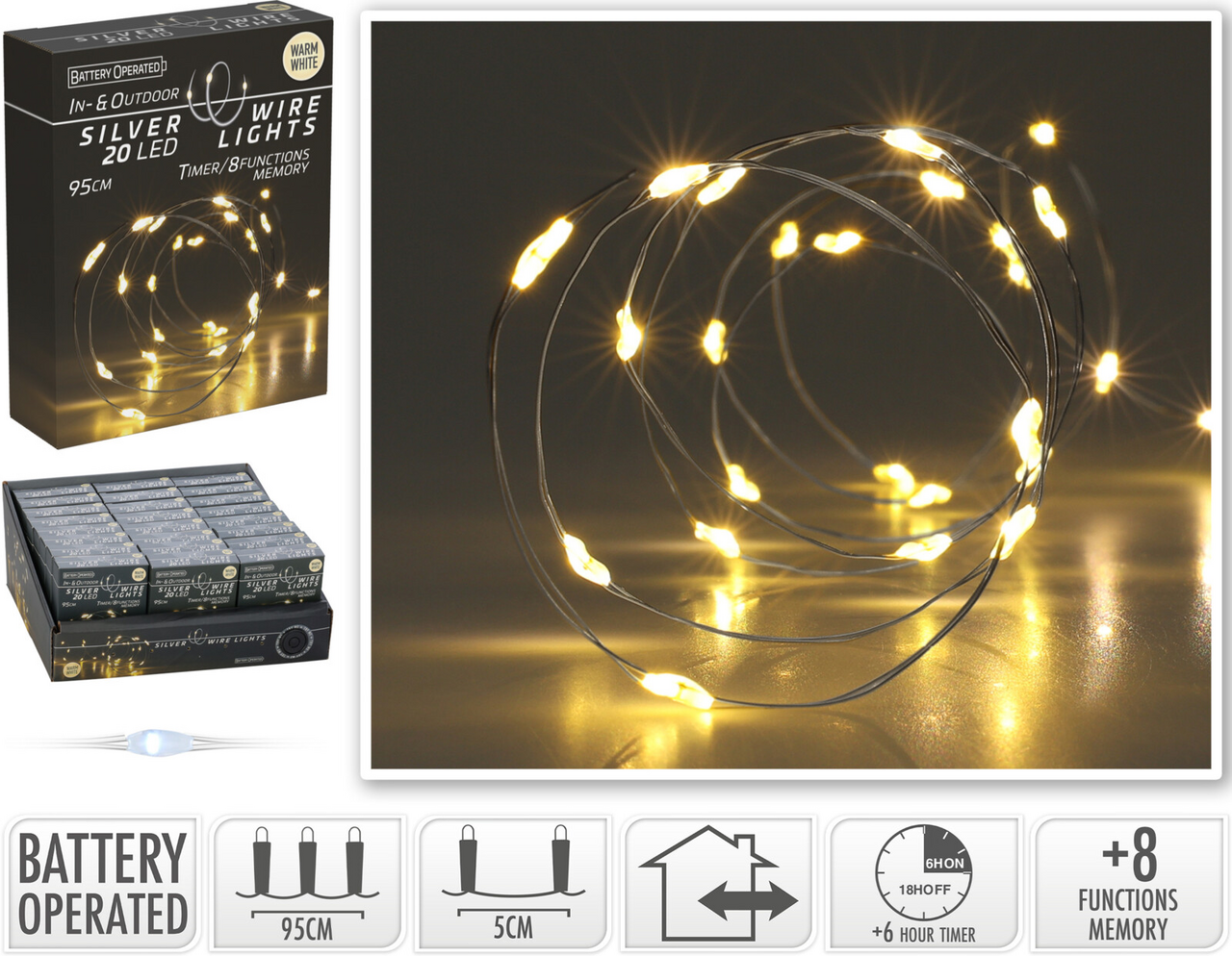 Drátek LED 20l IP44 WW 1 ks