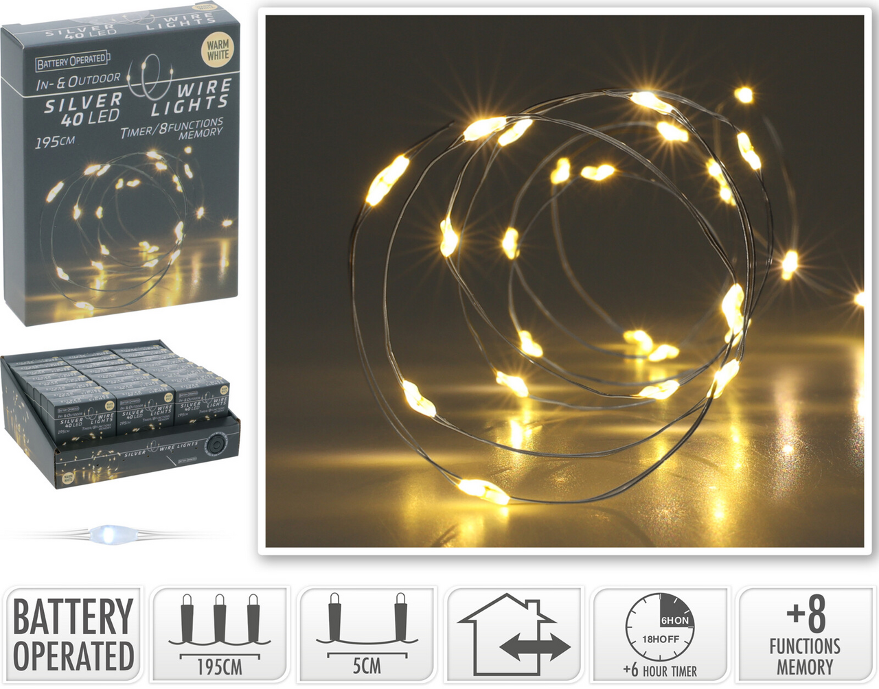 Drátek LED 40l IP44 WW 1 ks