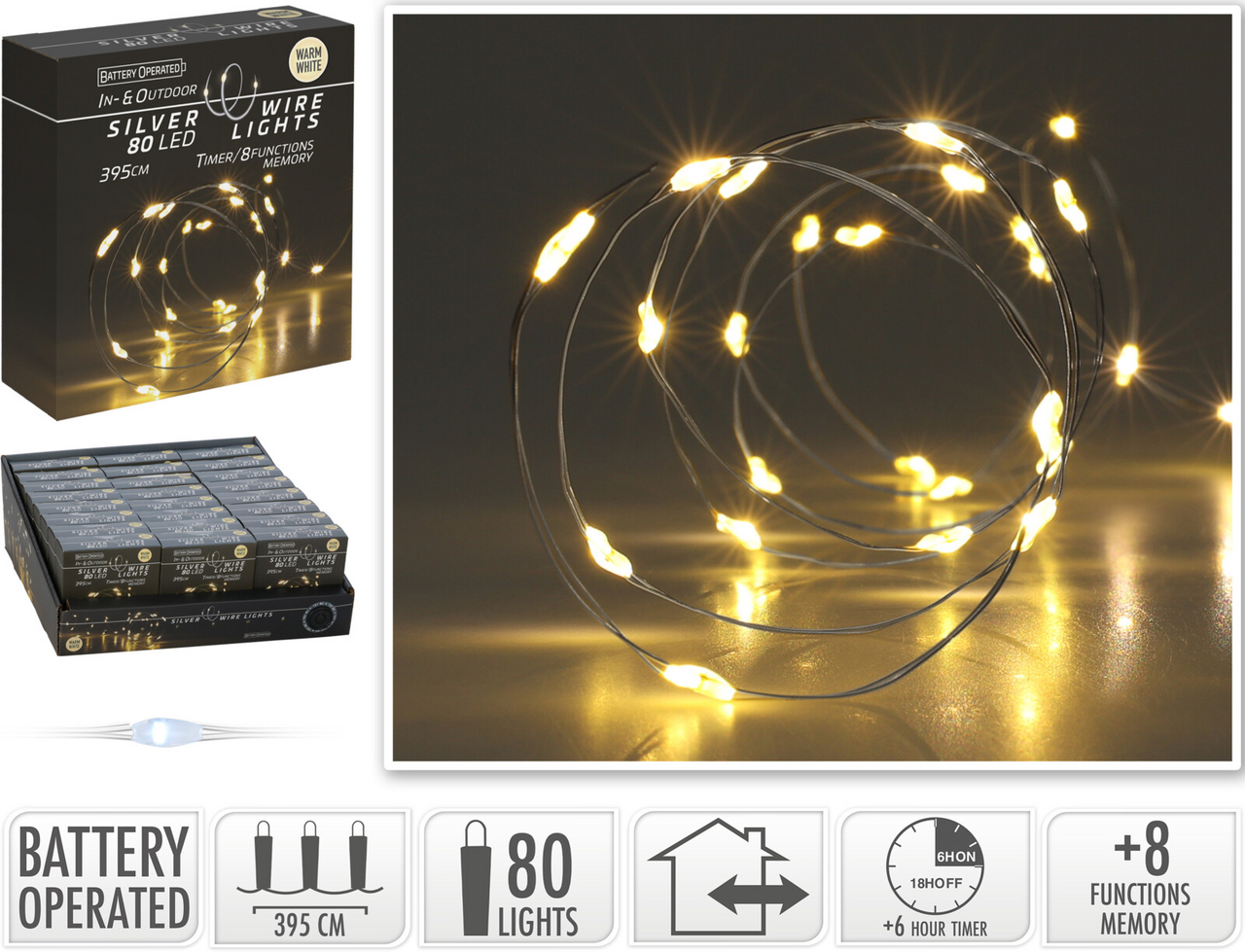 Drátek LED 80l IP44 WW 1 ks