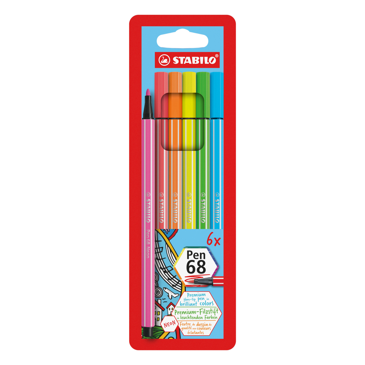 STABILO Pen 68 Neon 6 ks
