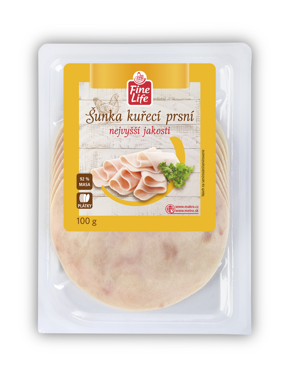 Fine Life Kuřecí prsní šunka nejvyšší kvality chlaz. 100 g