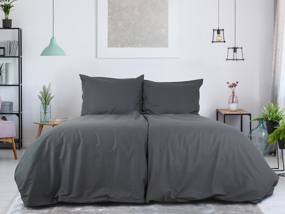 B.E.S. PETROVICE Povlečení kapsa 140 x 200 cm bavlna antracit 1 ks