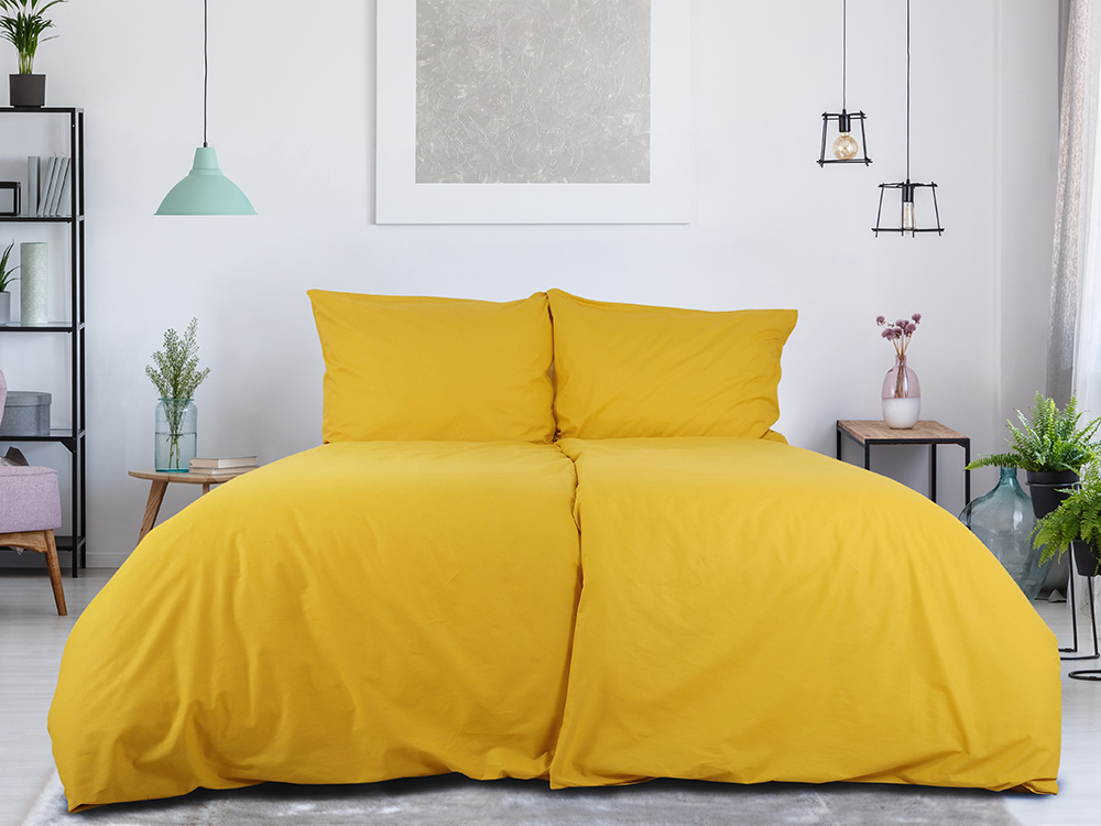 B.E.S. PETROVICE Povlečení kapsa 140 x 200 cm bavlna hořčicové 1 ks