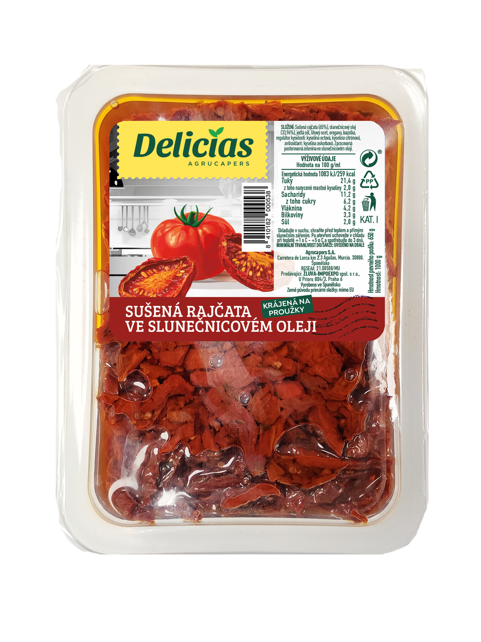 Delicias Rajčata sušená krájená 1000 g