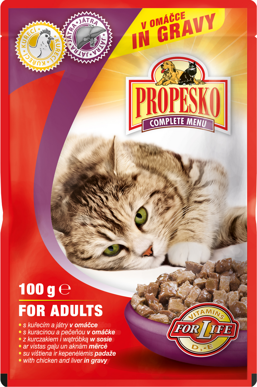 PROPESKO Kapsa kuře a játra pro kočky 100 g