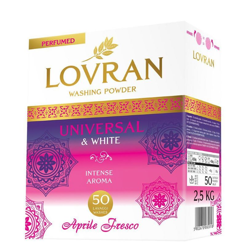 LOVRAN White & Univerzal prášek na praní 50 praní