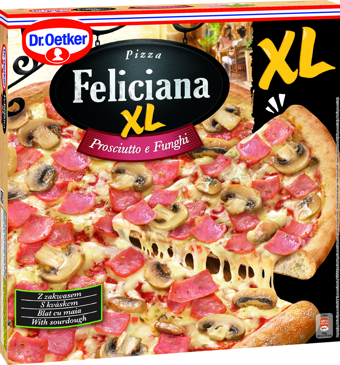 Dr. Oetker Feliciana XL Prosciutto Fungi mraž. 429 g