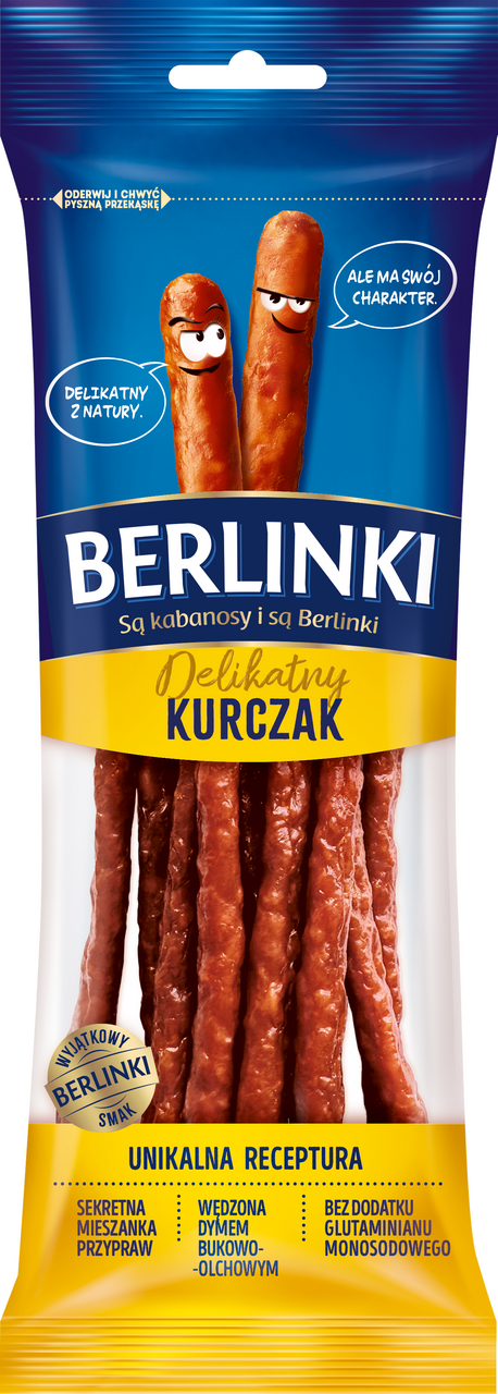 BERLINKI Kabanosy kuřecí chlaz. 85 g