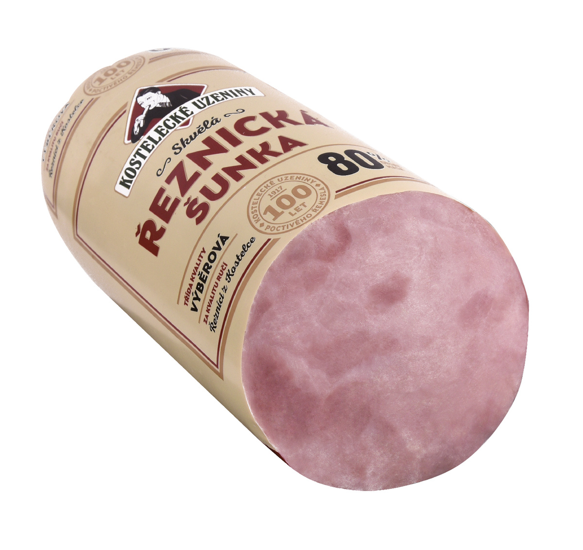 KOSTELECKÉ UZENINY Řeznická šunka výběrová chlaz. cca 2,6 kg