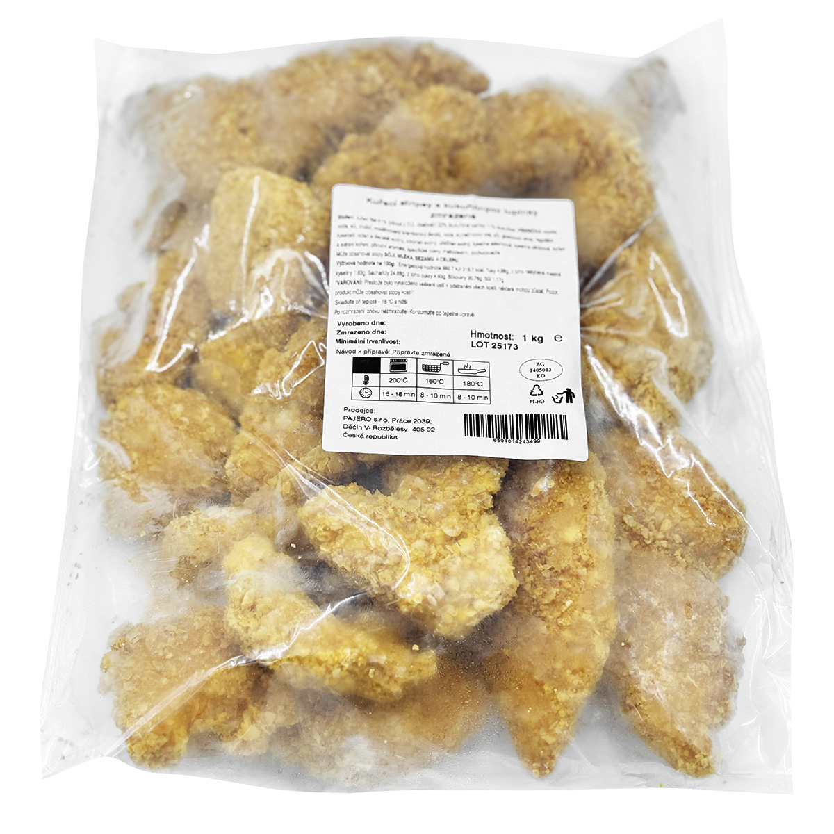 PAJERO Kuřecí stripsy kukuřičné mraž. 1 kg