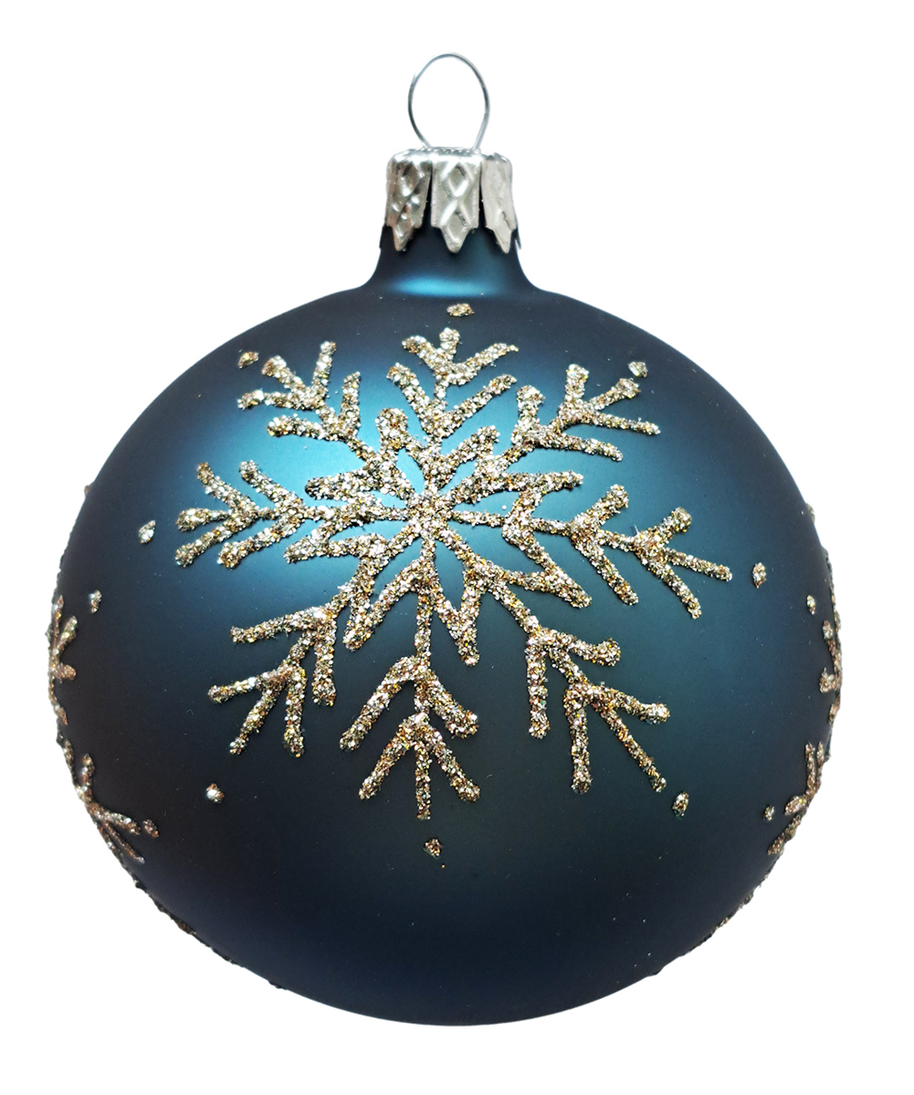 Tarrington House Ozdoby vločka šedomodré 8 cm 4 ks