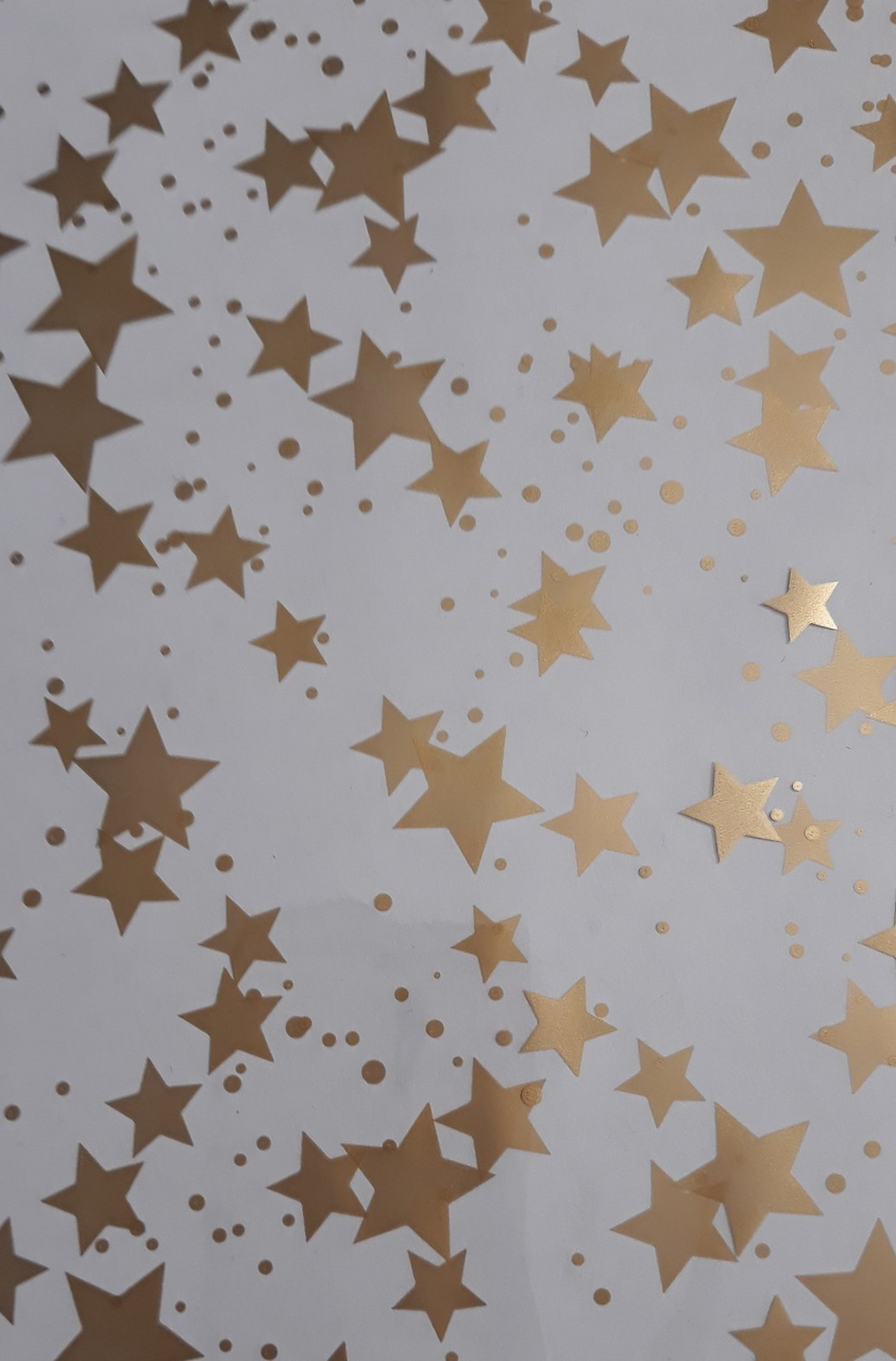 Sáček celofán hvězdy 20 x 32 cm zlatý 1 ks
