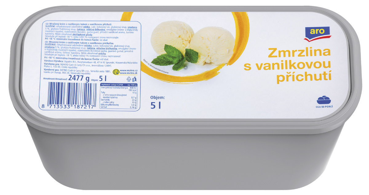 aro Zmrzlina vanilková příchuť mraž. 5 l