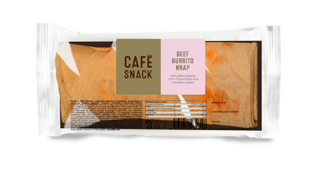 CAFE SNACK Wrap Gourmet Hovězí Burrito mraž. 6 x 175 g