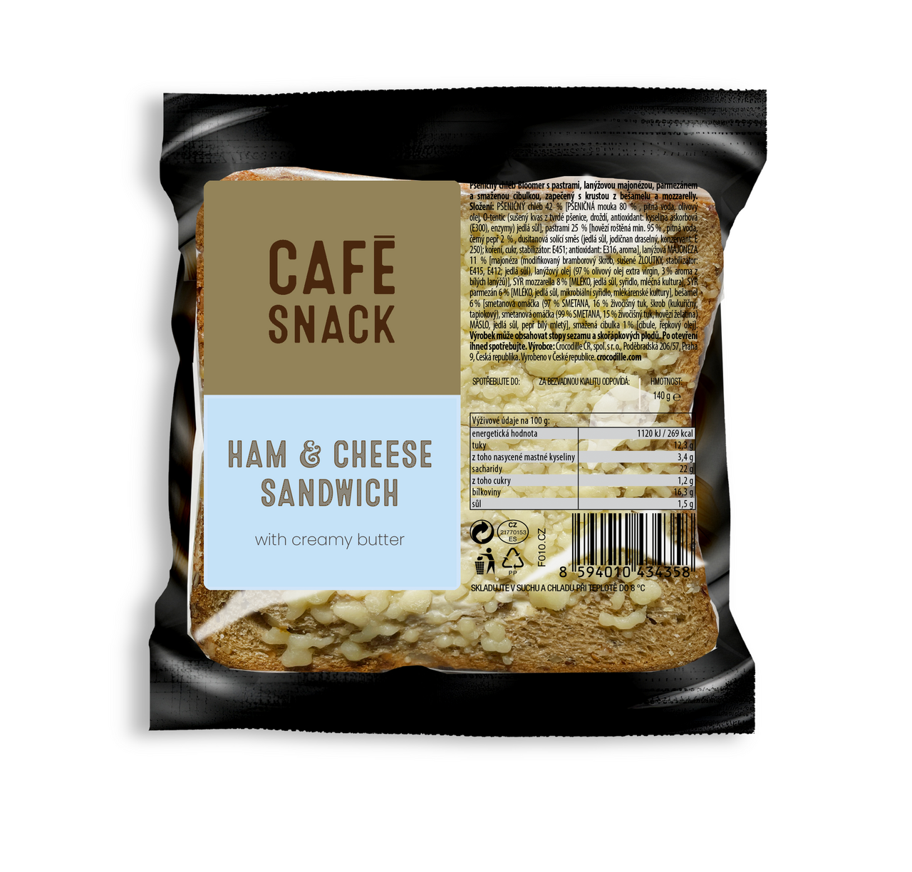CAFE SNACK Sendvič Classic Šunka sýr mraž. 6 x 160 g