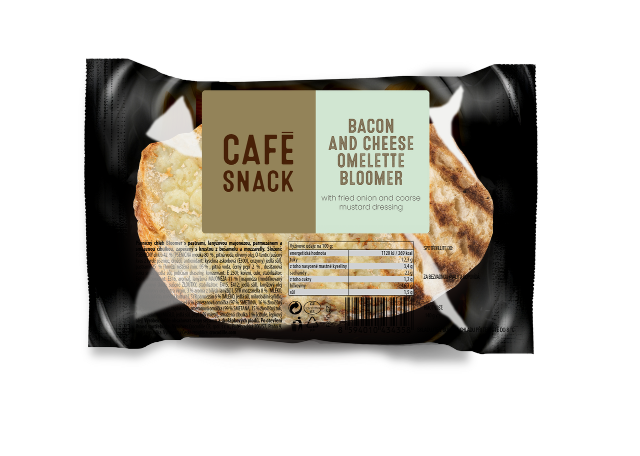 CAFE SNACK Bloomer Classic Vaječná omeleta slanina mraž. 6 x 195 g