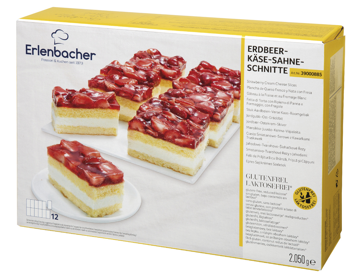 erlenbacher Jahodové řezy bezlepkové a bezlaktózové mraž. 2050 g