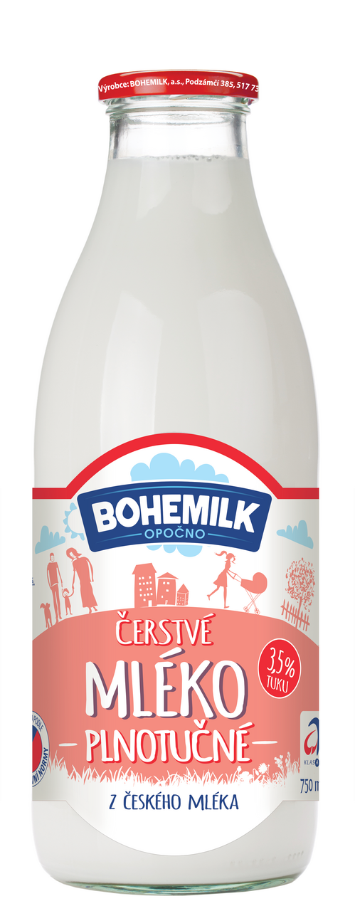 BOHEMILK Čerstvé mléko 3,5% 750 ml