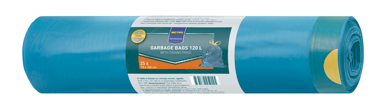 METRO PROFESSIONAL Pytle na odpad 120 l silné modré 2 x 25 ks