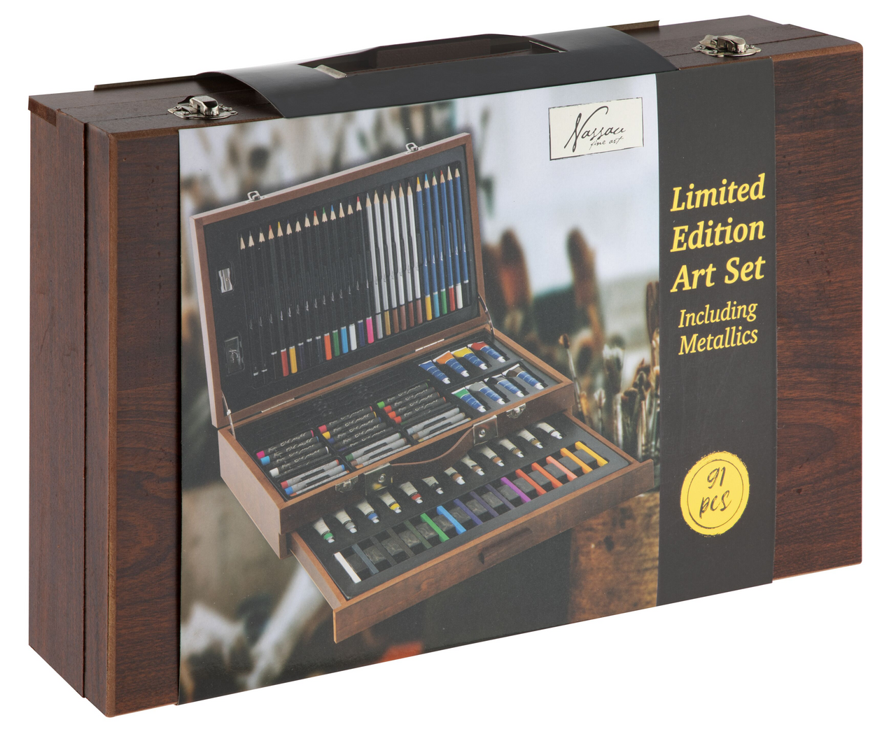 Velký dřevěný kreativní kufřík 1 ks