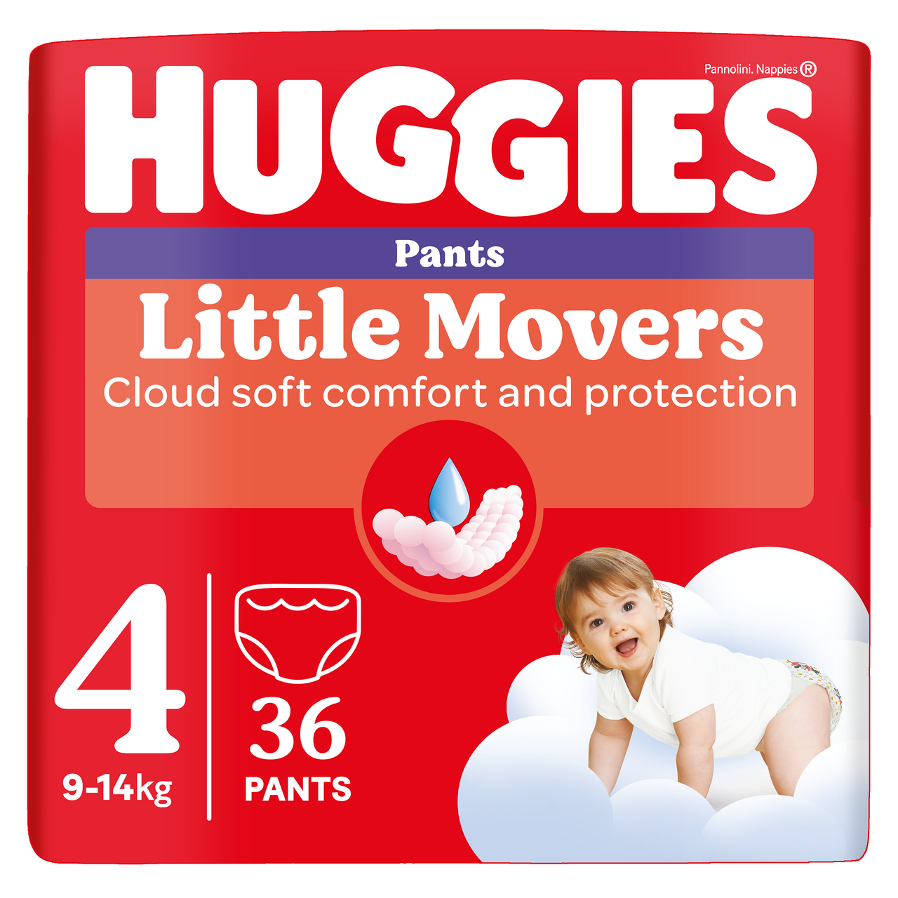 HUGGIES Little Movers Pants vel. 4 pleny 36 ks