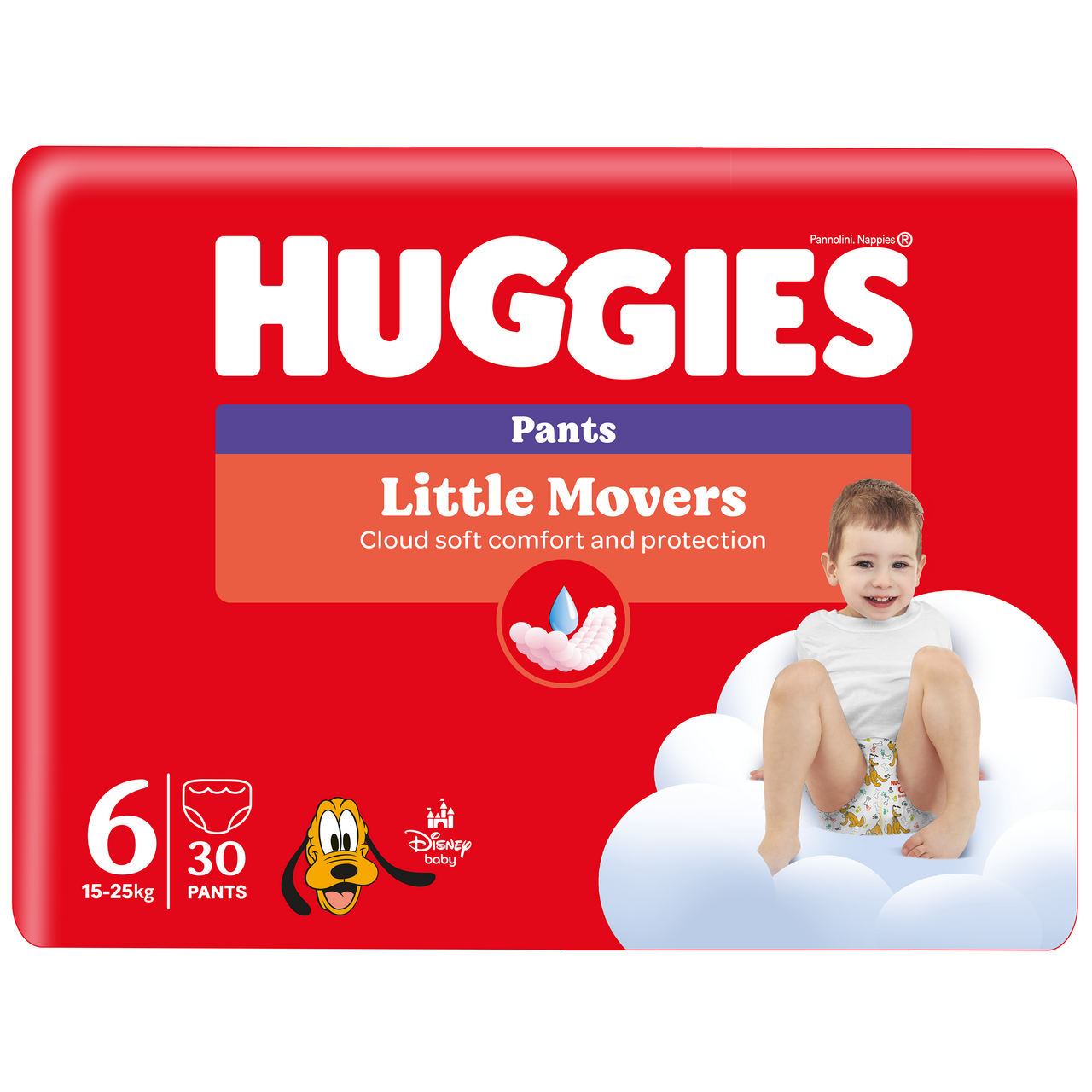 HUGGIES Little Movers Pants vel. 6 pleny 30 ks