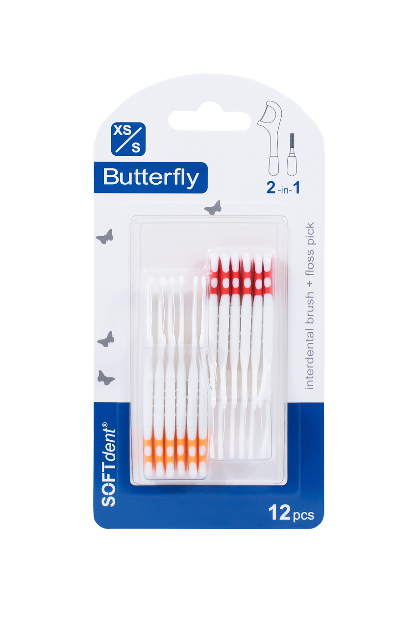 Buterrfly Mezizubní kartáček 2v1 XS, S 1 ks