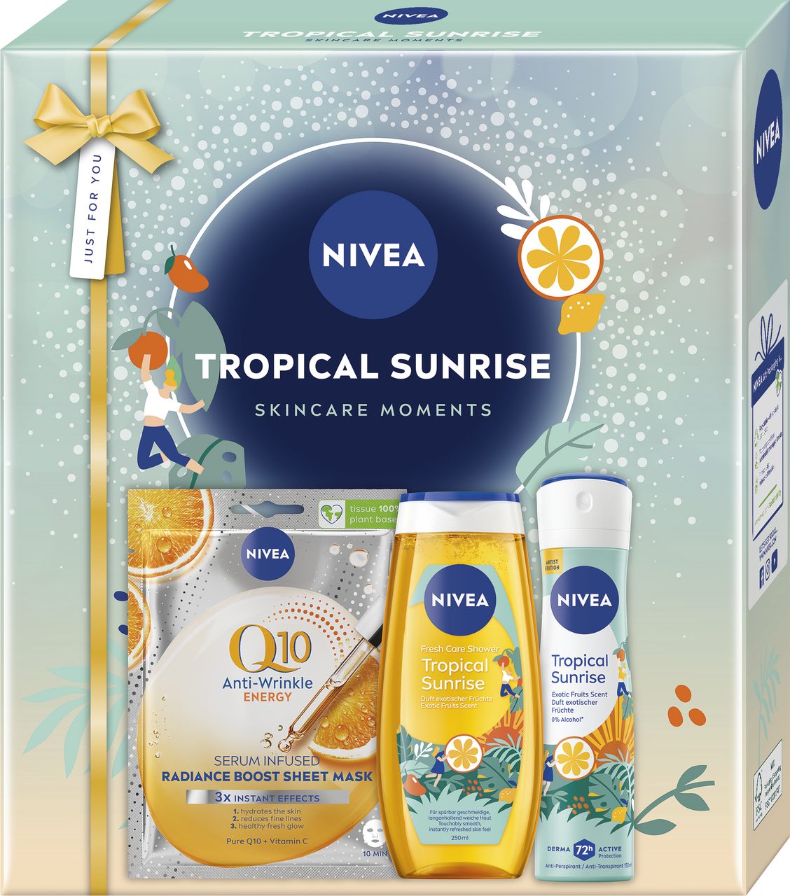 NIVEA Box Tropical Le dárková sada (maska + SG 250 ml + sprej AP)